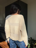 Maglione righe traforate • crema