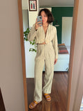 Completo di lino beige
