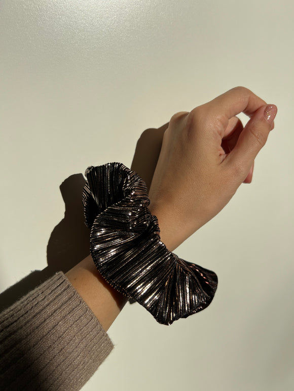 Scrunchie metallizzato marrone sfumato