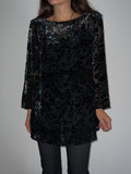 Blusa velluto e trasparenze