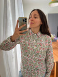 Camicia di cotone peonie rosa