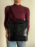 Borsa rettile blu scuro