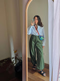 Pantalone sartoriale balloon verde