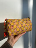 Beauty case di cotone senape