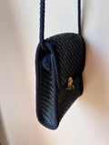 Borsa blu di vimini
