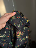 Camicia anni 70 nera fiori