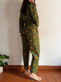 Pigiama verde leopardi