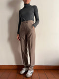 Pantalone di lana beige slim