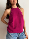 Top in maglia di cotone ciclamino