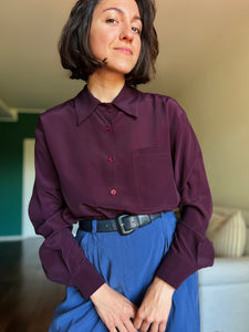 PRE ORDINE • Camicia sartoriale seta melanzana