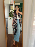 Camicione marrone a fiori