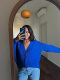 Cardigan corto bluette