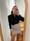 Combo pareo + camicia Ralph Lauren • nero e foglioline colorate