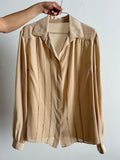 Camicia di seta beige rosata