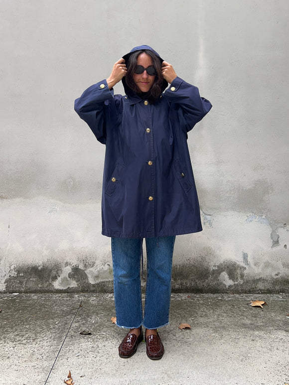 Parka morbido blu