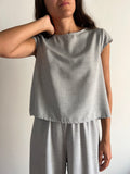 Maglietta fresco lana grigio chiaro