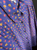 Camicia anni 70 viola fiori