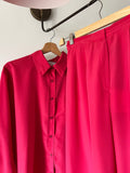 Pantalone sartoriale con le pince satin ciliegia