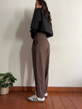 Pantalone tripla pince marrone