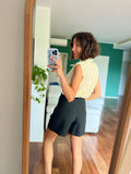 Bermuda corto nero con le pince