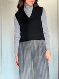 Gilet corto scollo v nero