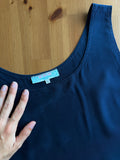 Top di seta blu