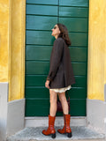 Blazer marrone scuro quadrettato
