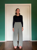 PRE ORDINE • Pantalone sartoriale con le pince crepe di lana salvia