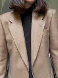 Blazer spigato marrone