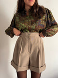 Bermuda beige con tripla pince