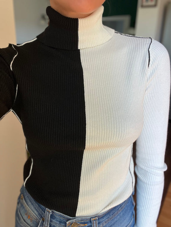 Dolcevita bicolor nero+bianco
