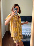 Pigiama corto giallo tigri