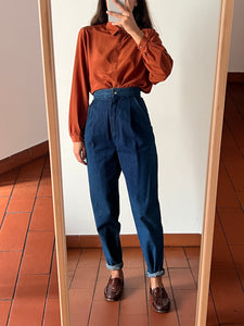 Pantaloni con pince di jeans