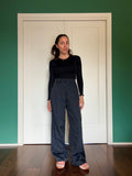 PRE ORDINE • Pantalone sartoriale con le pince tessuto lavorato blu scuro