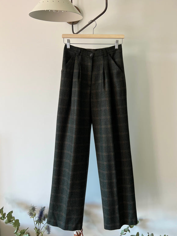 PRE ORDINE • Pantalone sartoriale lana tartan verdone • DUE MODELLI