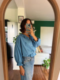 Camicia Gilbi Ralph Lauren azzurra senza colletto