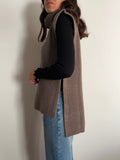 Gilet collo alto noce