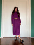 Cotton knit dress prugna