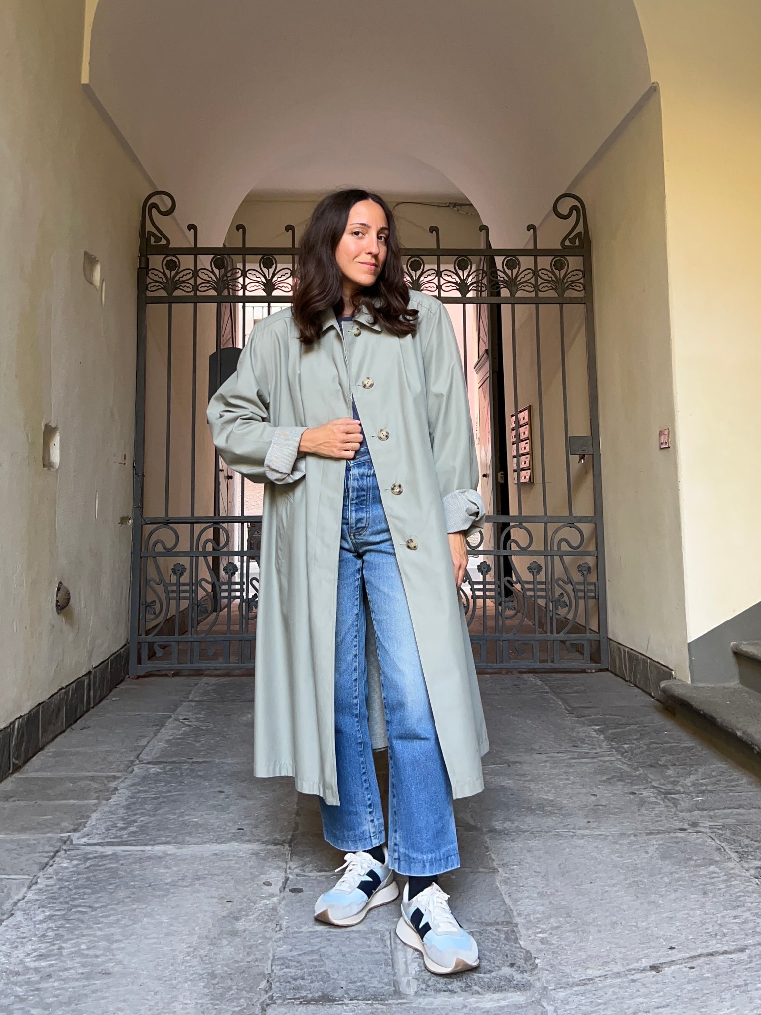 Trench double face pied de poule Celestina Vintage