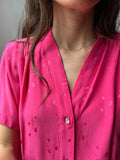 Camicia di seta fuxia