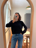 Maglione corto con decorazione nero