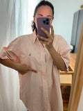 Combo pareo + camicia Ralph Lauren • righe rosa e esagoni