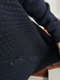 Cardigan blu lavorazione particolare