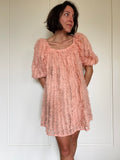 Abito corto rosa fluffy