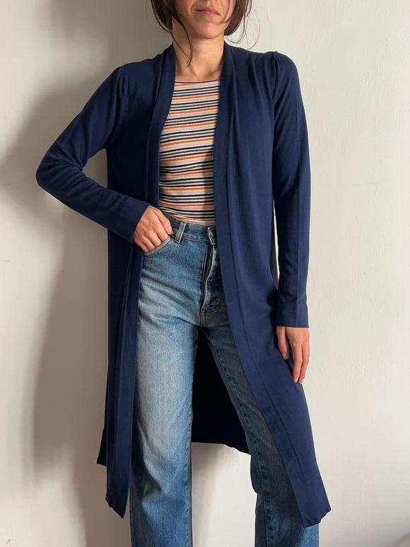 Maxi cardigan blu