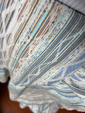 PRE ORDINE • Gonna corta jacquard panna e azzurro