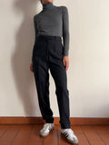 Pantalone di lana blu slim