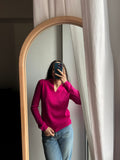 Maglione polo fuxia