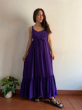 Abito con scollo sulla schiena viola
