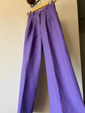 Pantalone Alberto lino viola